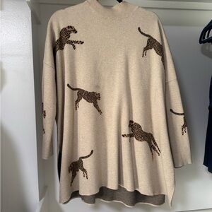 Entro Beige Ribbed Knit Sweater